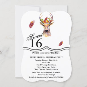 Sweet 16 Anniversaire Invitation chevreuil Buck He
