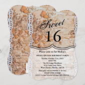 Sweet 16 Anniversaire Invitation de campagne grang (Devant / Derrière)