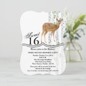 Sweet 16 Anniversaire Invitation Deer Doe Woodland (Debout devant)