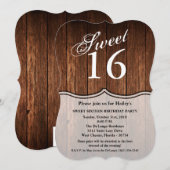 Sweet 16 Anniversaire Invitation Grange Wood Pays (Devant / Derrière)