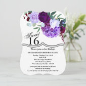 Sweet 16 Anniversaire Invitation Lavande Hibiscus (Debout devant)