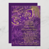 Sweet 16 Anniversaire Invitation | Masquerade viol (Devant / Derrière)