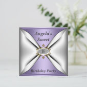 Sweet 16 anniversaire Invitation Mauve (Debout devant)
