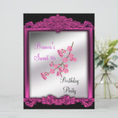 Sweet 16 Anniversaire invitation rose (Debout devant)