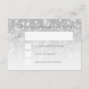 Sweet 16 Anniversaire RSVP Silver Bokeh Éclairage