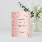 Sweet 16 ans rose or rose invitation florale rose  (Debout devant)