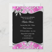 Sweet 16 Argent rose Étincelle Tiara Invitation d' (Dos)