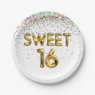 Sweet 16 ballonnen en Confetti papier Bord