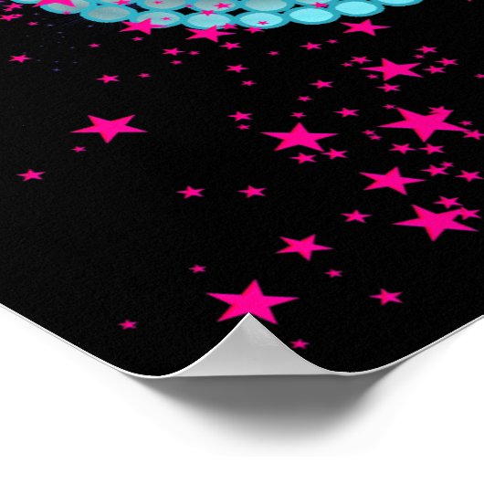 Sweet 16 Bannière Poster Turquoise Bleu (Coin)