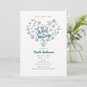 SWEET 16 Beach Glam Diamond Heart Invitations (Debout devant)