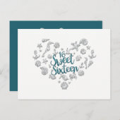 SWEET 16 Beach Party Invitation Enregistrer la dat (Devant / Derrière)