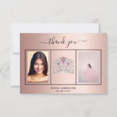 Sweet 16 bedankt je aangepaste foto roos goudroze (Voorkant)