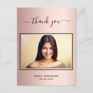Sweet 16 bedankt je aangepaste foto roos goudroze briefkaart