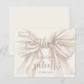 Sweet 16 Beige Bow Waterverf Save the Date (Voorkant / Achterkant)