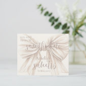 Sweet 16 Beige Bow Waterverf Save the Date (Staand voorkant)
