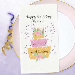 Sweet 16 Birthday Cake Paper Napkin Servet