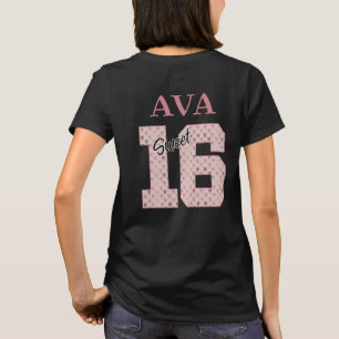 Sweet 16 Birthday Girl Roos Color Typografie T-shirt
