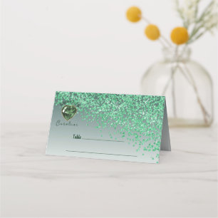 Sweet 16 Birthday Green Glitter & Green Gem
