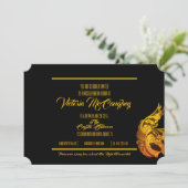 Sweet 16 BIRTHDAY MASQUERADE Gold Ticket Kaart (Staand voorkant)