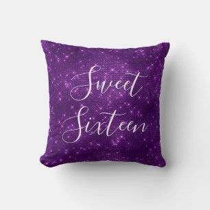 Sweet 16 Birthday Paarse Sparkle 16e Kussen