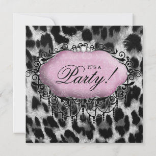 Sweet 16 Birthday Party Cute Leopard Pink Wild Kaart