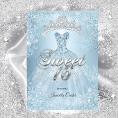 Sweet 16 Birthday Party Ice Blue Snowflake Winter Kaart