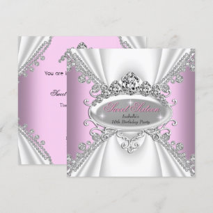 Sweet 16 Birthday Princess Pink Diamonds Tiara Kaart