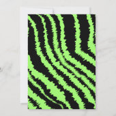 Sweet 16 Black and Lime Green Zebra Pattern Kaart (Achterkant)