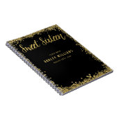 Sweet 16 Black Gold Faux Glitter Guest Book Notitieboek (Rechterzijde)