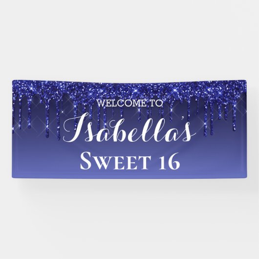 Sweet 16 | Blauw uiteinde Spandoek (Horizontaal)