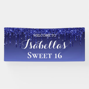 Sweet 16 Blauw uiteinde Spandoek