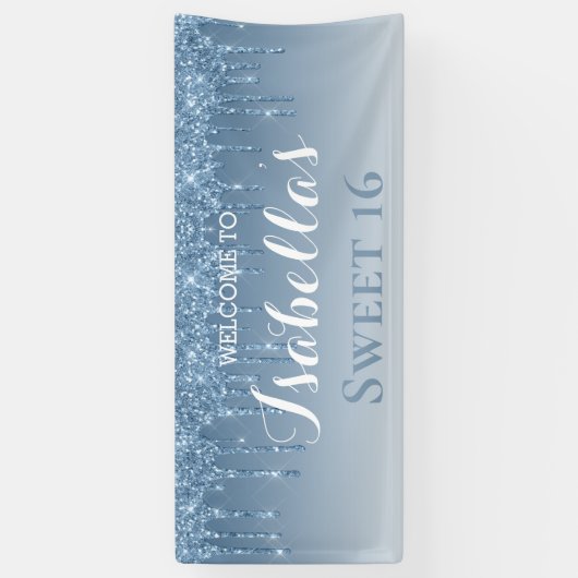 Sweet 16 | Blauw uiteinde Spandoek (Verticaal)
