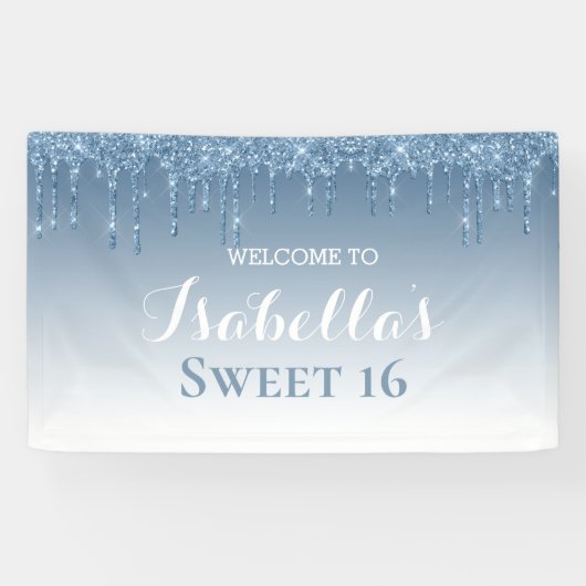 Sweet 16 | Blauw uiteinde Spandoek (Horizontaal)