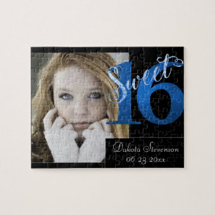 Sweet 16   Blauwe 16e verjaardag foto Keepsake Legpuzzel