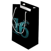 Sweet 16 | Blauwgroen groene grunge en faux glitte Klein Cadeauzakje (Achterkant Gekanteld)