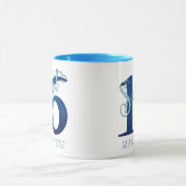 Sweet 16 | Blue Waterverf en Faux Glitter Party Mok (Midden)