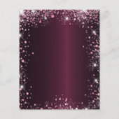 Sweet 16 bordeaux roze glitter tiara uitnodiging (Achterkant)