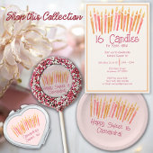Sweet 16 bougies roses Invitation