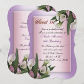 Sweet 16 calla lily verjaardagsuitnodiging kaart (Voorkant / Achterkant)