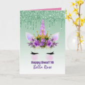 Sweet 16 Carte Anniversaire Personnalisée Cute Uni (Fleur jaune)