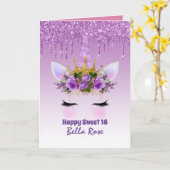 Sweet 16 Carte Anniversaire Personnalisée Cute Uni (Fleur jaune)