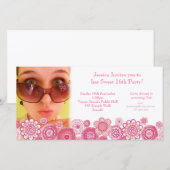 Sweet 16 Carte photo de fête d'anniversaire Modèle (Devant / Derrière)