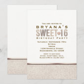 SWEET 16 Champagne Sparkle Glam Party Invitations (Devant / Derrière)
