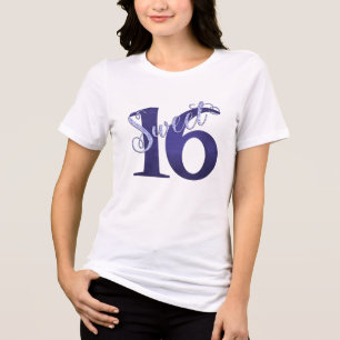 Sweet 16   Chic White en Violet Paarse Waterverf Tri-Blend Shirt