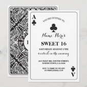 Sweet 16 Clubs Jouer Carte Vegas Anniversaire Ace (Devant / Derrière)