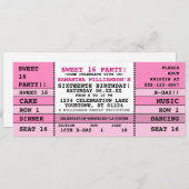 Sweet 16 Concert Ticket Invitation (Devant / Derrière)