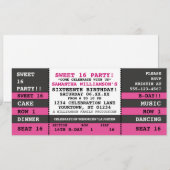 Sweet 16 Concert Ticket Invitation (Devant / Derrière)