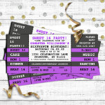 Sweet 16 Concert Ticket Invitation<br><div class="desc">Super fun concert style invitation vous personnalisez pour la fabuleuse fête du sweet sixteen de votre fille</div>