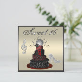 Sweet 16 Disco Diva Cake, Silver Sparkle Hi Heels Kaart (Staand voorkant)