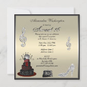 Sweet 16 Disco Diva Cake, Silver Sparkle Hi Heels Kaart (Achterkant)